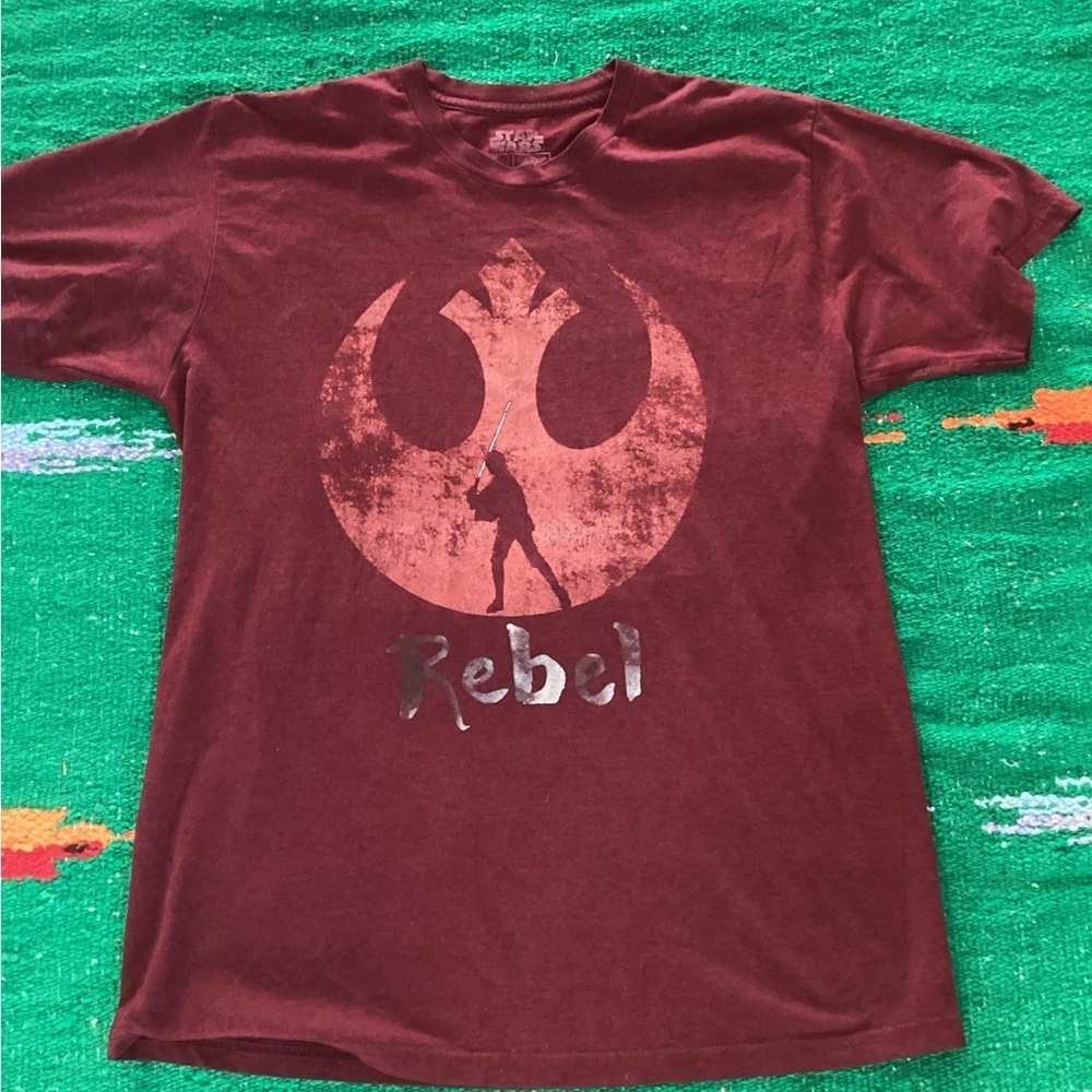 Star Wars Dark Red Luke Skywalker Jedi Rebel T-Shirt Mens Size L